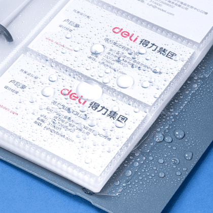 Визитница настольная "Deli", 140х198 мм, 90 карт, черный - 5