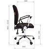 Кресло для персонала "Chairman 9801 Chrome", ткань, металл, черный - 3