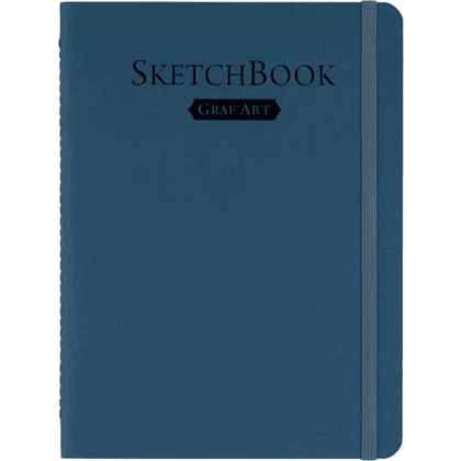 Скетчбук для графики "GrafArt white", 20 листов, 15х20 см, 160 г/м2, синий