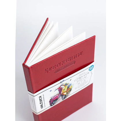 Скетчбук для акварели "Малевичъ", 14.5x21 см, 200 г/м2, 30 листов, красный - 6