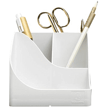 Подставка для ручек "Autentik", пластик, 5 делений, белый