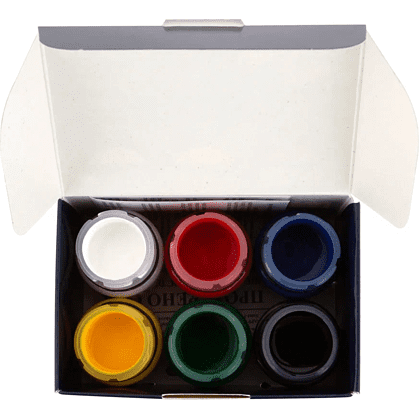 Краска акриловая по ткани "Декола", набор 6 цвет, 20 мл, банки - 6