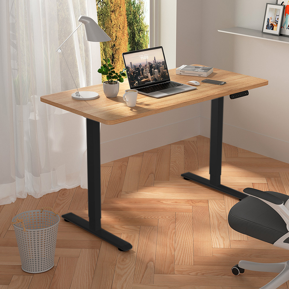 Стол с электроприводом WellDesk Prime 1300x675х18 черный/дуб хантон темный (9191461+9178197) - 4