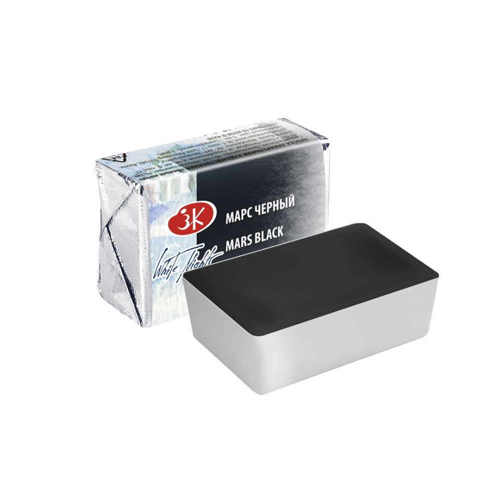 Краски акварельные "Белые ночи", 800 марс черный, кювета