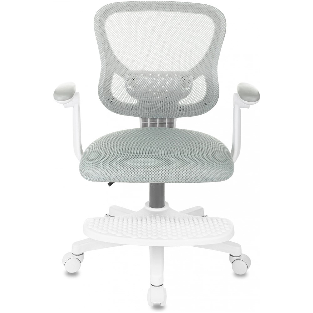 Кресло детское Бюрократ Burokids 3, сетка, ткань, пластик, корпус белый, подставка для ног, серый - 7