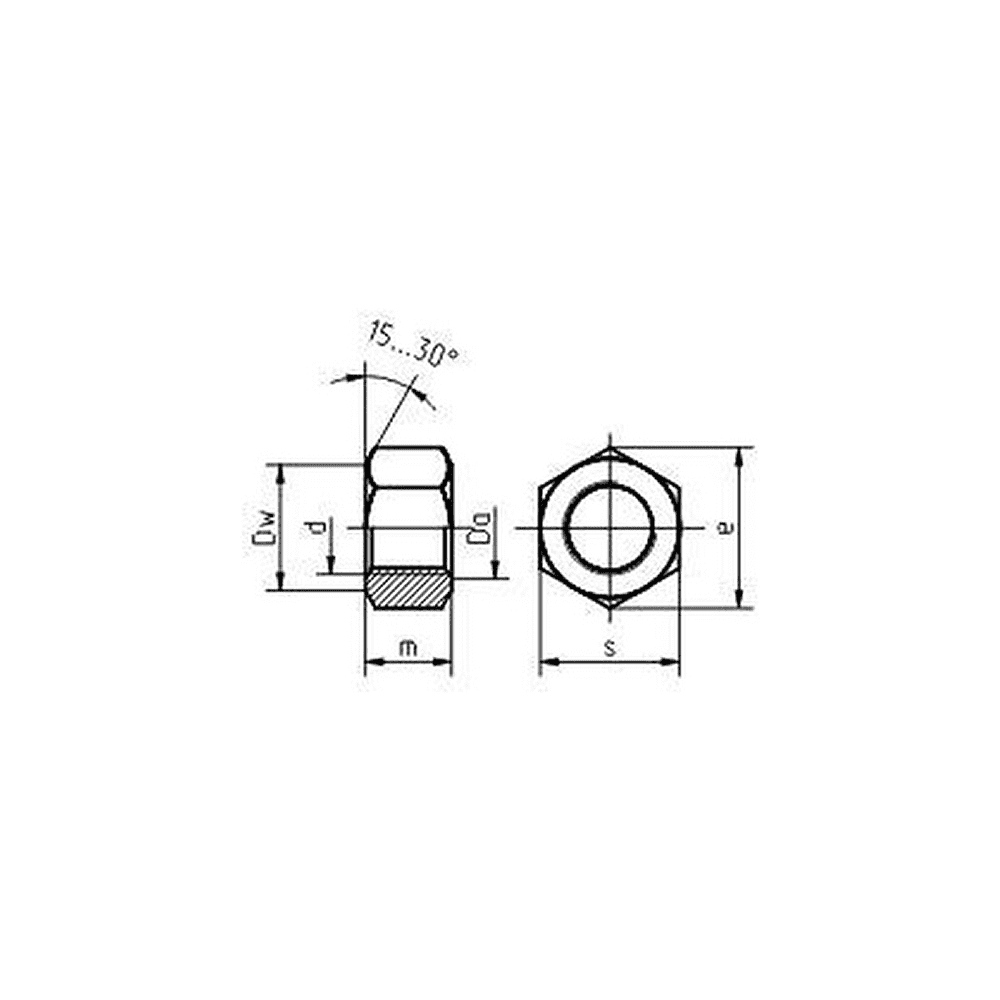Гайка шестигранная М6, DIN 934/ГОСТ 5927-70, цинк, 5 кг - 2