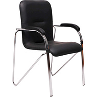 Кресло для посетителей SitUp Samba Chrome, экокожа черный