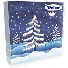 Салфетки бумажные Veiro 33*33см с рисунком Шары на елке сервировочные, 20шт/упак