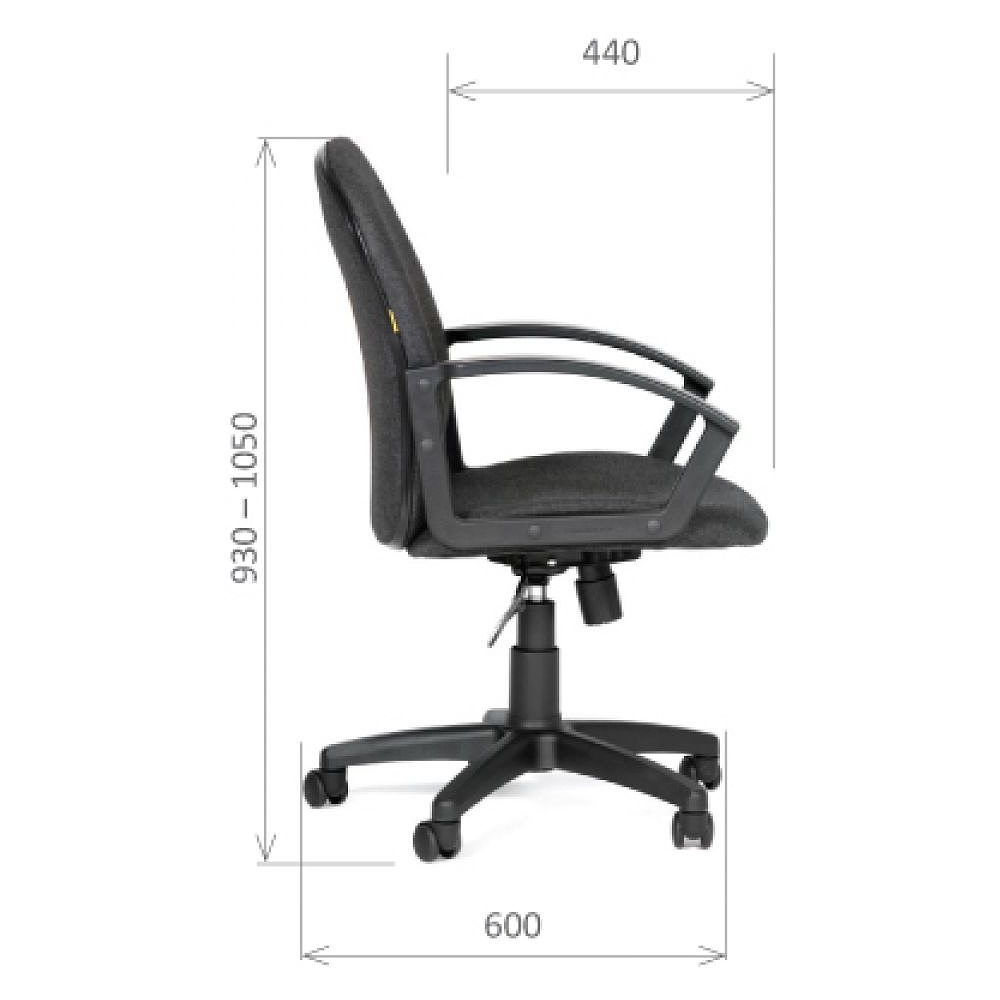 Кресло для персонала "Chairman 681", ткань, пластик, серый - 4