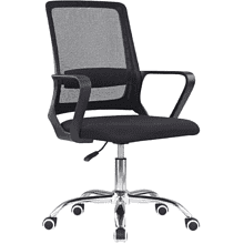 Кресло для персонала SitZone "U-0385 CH", ткань, хром, черный