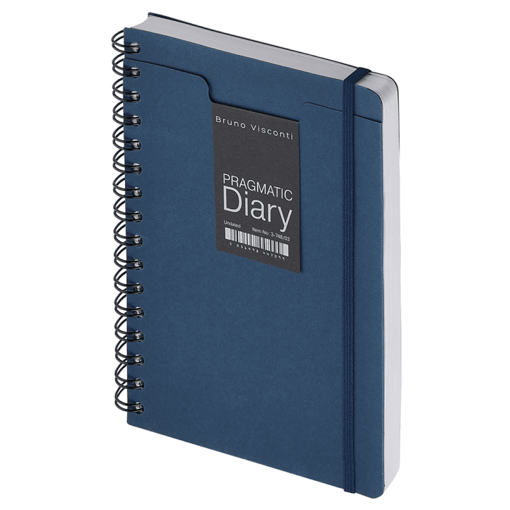 Ежедневник недатированный "Pragmatic", А5, на гребне, темно-синий