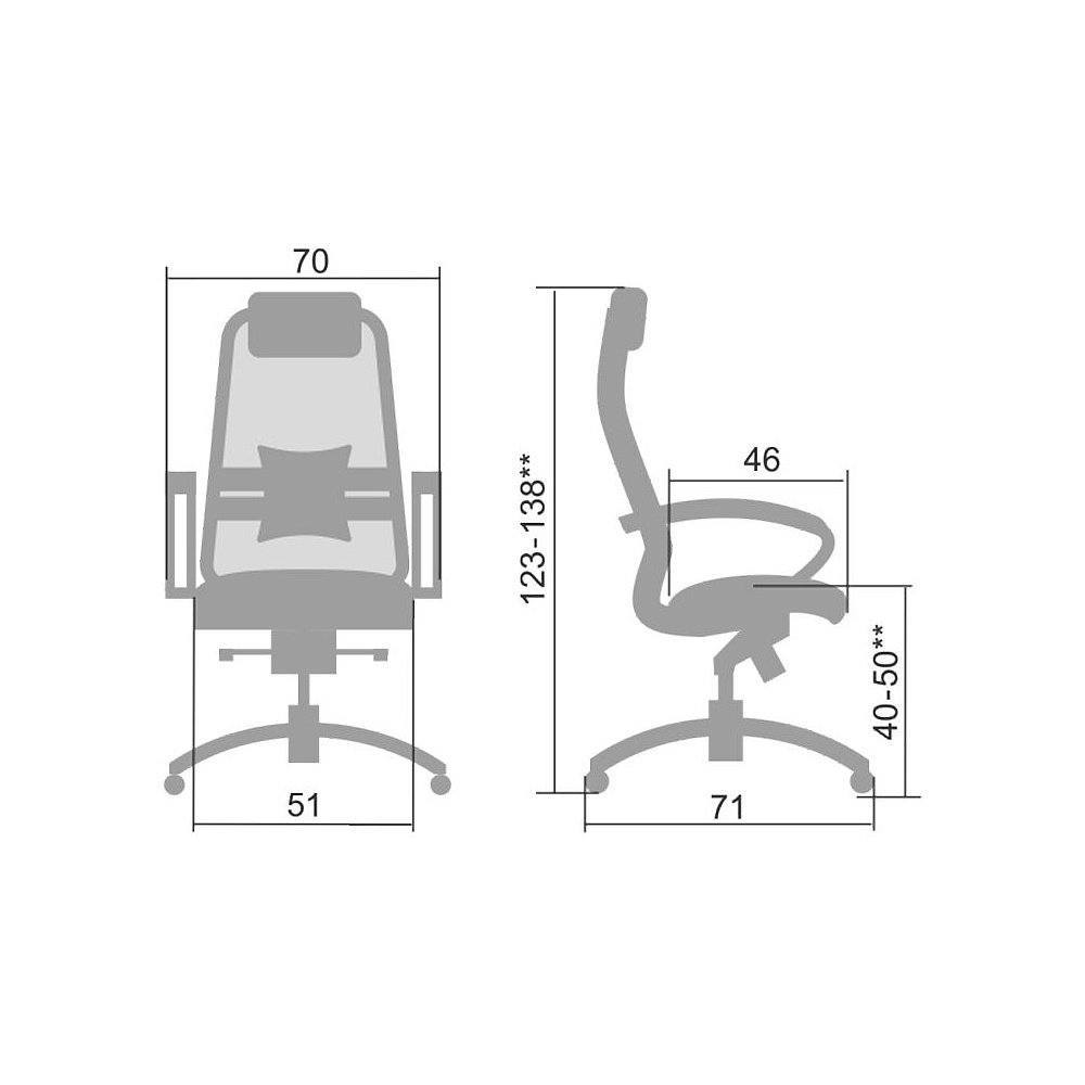 Кресло для руководителя METTA "Samurai SL-1.04", экокожа, металл, черный - 5