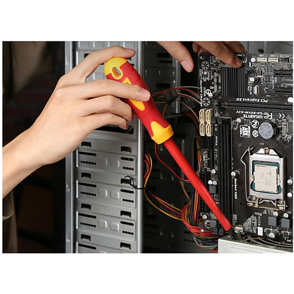 Отвертка диэлектрическая Deli YS EDL518150, PH3х150 мм, желтый, красный - 2