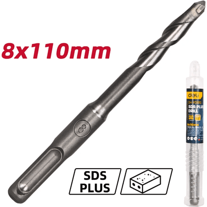 Бур по бетону Deli YS EDH-Y08110, 8 x 110 мм, SDS-PLUS - 2
