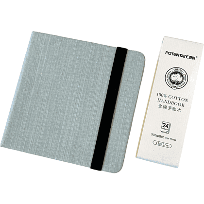 Cкетчбук для акварели "Potentate", горячий пресс, 12х12 см, 300 г/м2, 24 листа, серый - 2