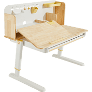 Стол Ergosmart регулируемый Galleon, 1200х700х(520-760) мм, гевея, с книжной полкой