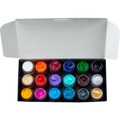 Краска акриловая глянцевая "Декола", набор 18 цветов, 20 мл, банки - 6