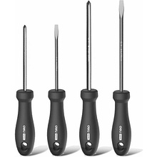 Набор отверток Deli HS HT1004, 4 шт. (PH1х100,PH2х150,SL5х100, SL6х150), Soft Touch, черный