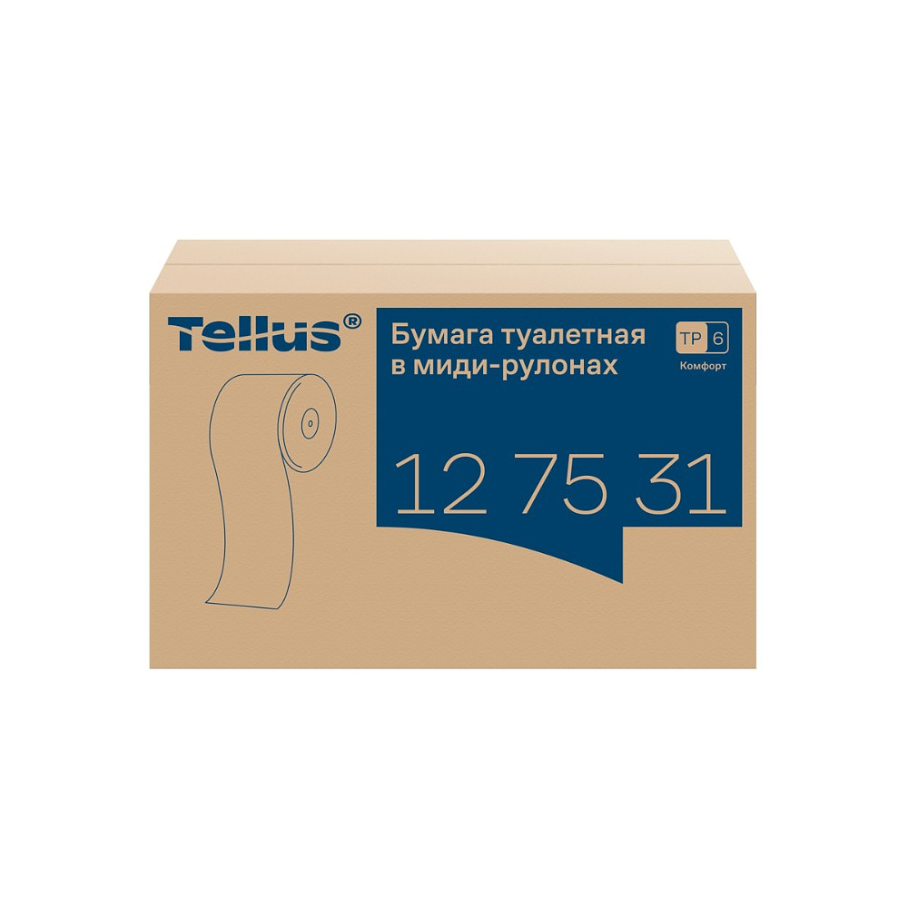 Бумага туалетная Tellus Комфорт TP6, в миди-рулонах, 100 м, 2 слоя - 3