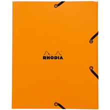 Папка на резинках "Rhodia", A5, 15 мм, картон, оранжевый