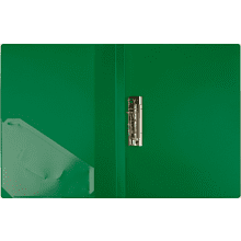 Папка В-611 "Стандарт" с зажимом и карманом, пластик , зеленый