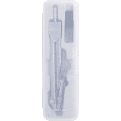 Циркуль "Deli E8601" + грифели, футляр, серебристый - 3