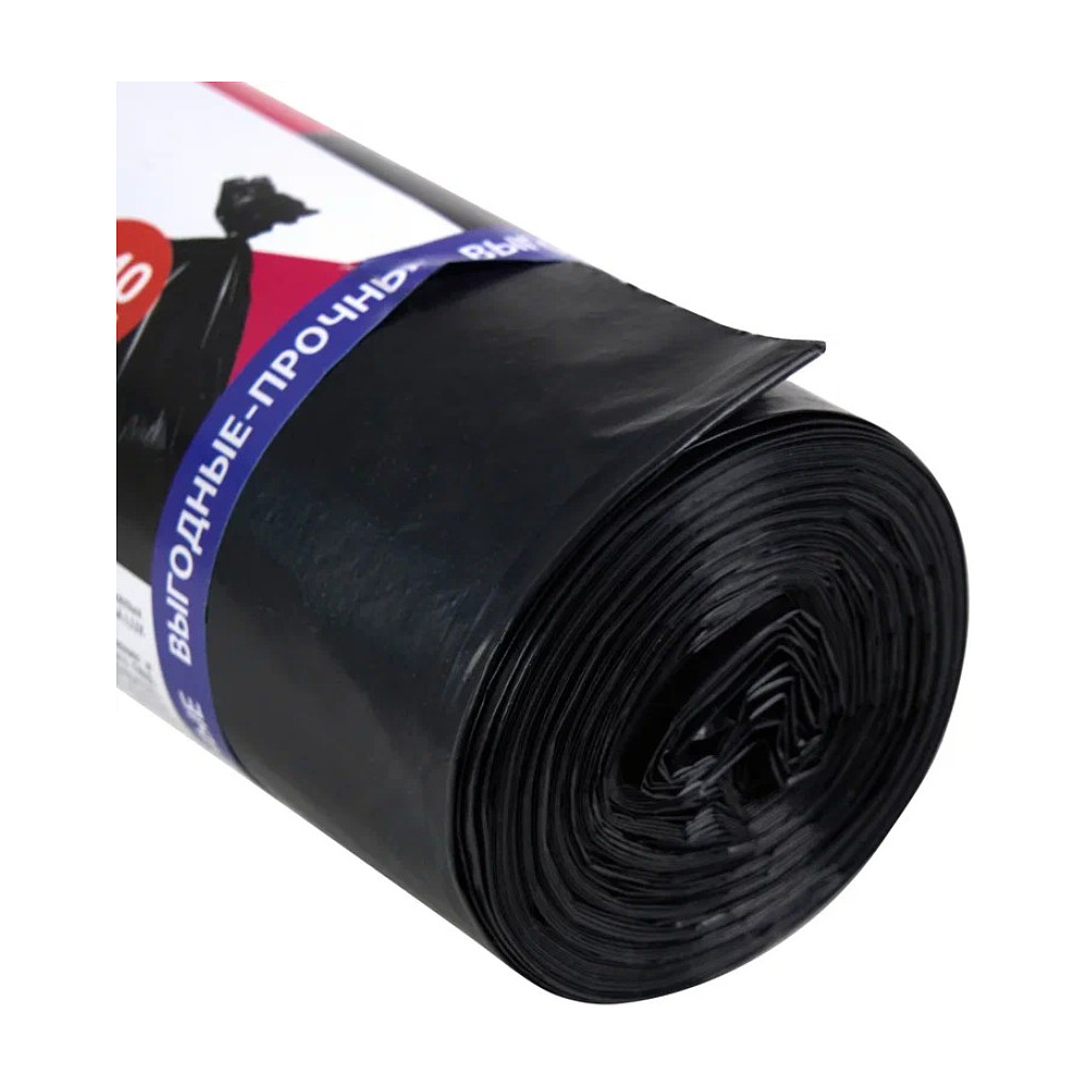 Мешки для мусора CleanPavline Выгодные, 240 л, 35 мкм, 88х120 см, ПВД, 10 шт/рулон, черный - 5