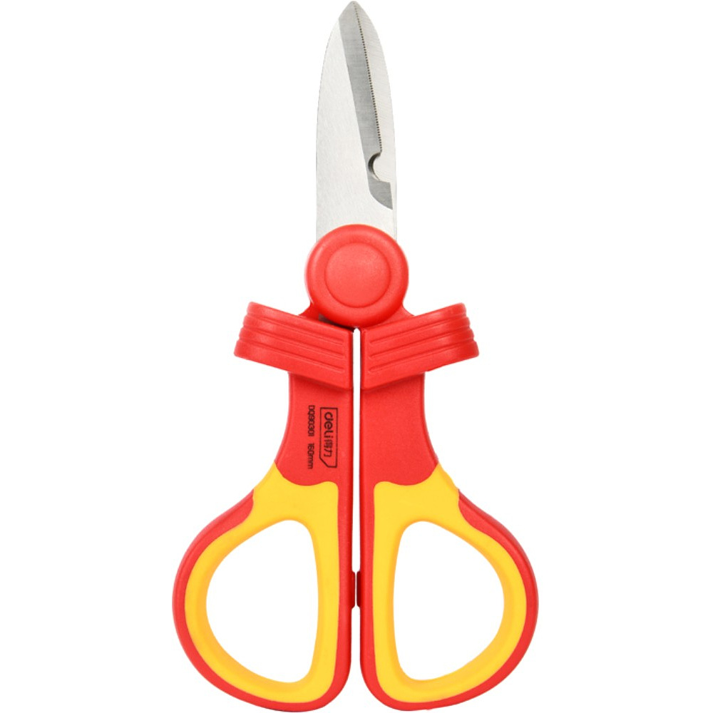 Ножницы диэлектрические Deli YS DQ90301, 160 мм, красный, желтый