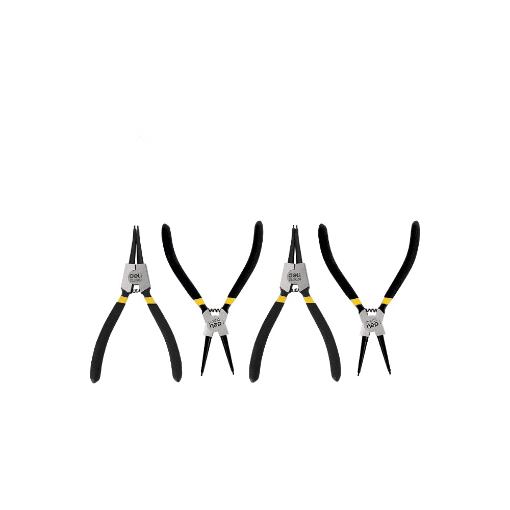 Съемники стопорных колец Deli YS EDL20521-4, 180 мм., набор 4 шт., желтый, черный