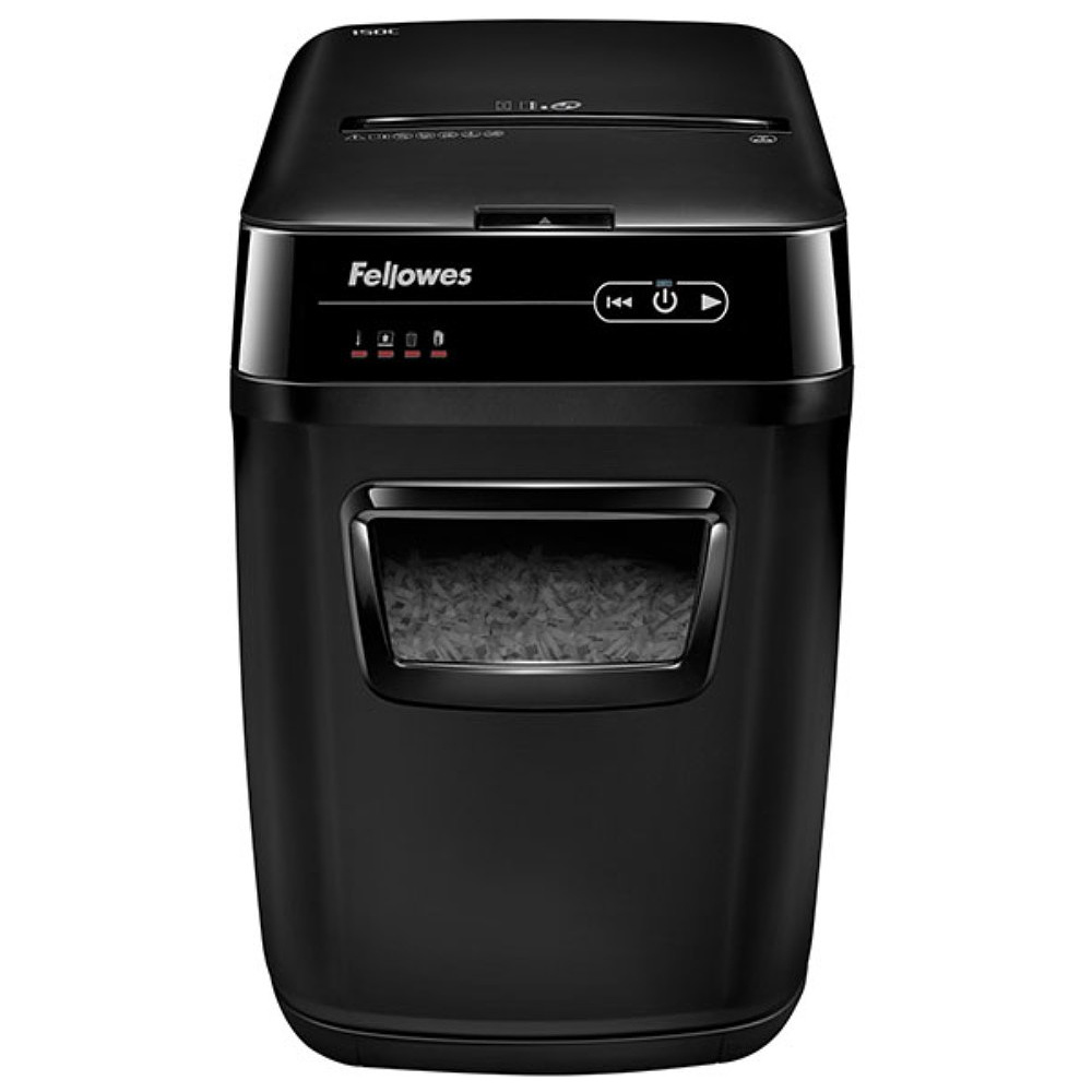 Уничтожитель Fellowes AutoMax 150C, автоподача, DIN P-4, 4х38мм, 150 листов, авто, 32 литра - 3