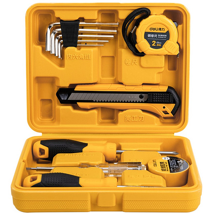Набор инструмента Deli YS EDL1011J, 11 предметов, кейс, желтый