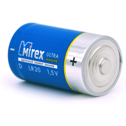 Батарейки алкалиновые Mirex "D/LR20", 2 шт  - 3