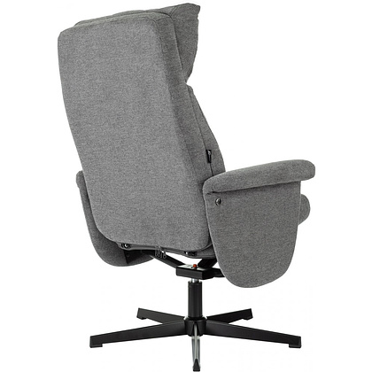 Кресло мягкое Бюрократ Baron, ткань, серый, металл, с пуфом - 5