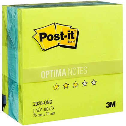 Бумага для заметок "Post-it Куб", 76x76 мм, 400 листов, ассорти, (010018)