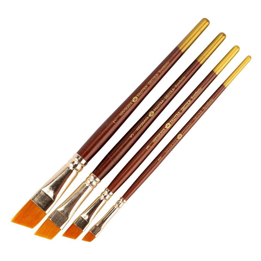 Кисть "Decola", синтетика, скошенная, №1 - 4