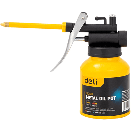 Масленка для смазки стальная Deli YS EDL2401, 180 мл, медный носик, желтая