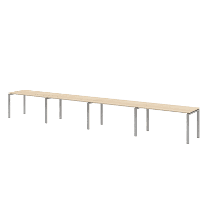 Коллекция Титан Бенч-система линейная на 4 рабочих места ТН316ТР-4х1+ТН316К-22_ПР, 6400х700х742, с пропусками для кабеля