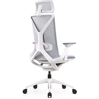 Кресло для руководителя SitZone E-YR-001A-P1-WH сетка/ткань, серый - 4