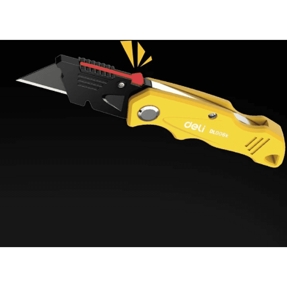 Нож строительный складной Deli YS EDL006K-4, 19 мм, трапеция, 4 шт. - 7