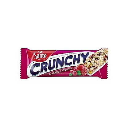 Батончик мюсли "Sante Crunchy" с клюквой и малиной в йогуртовой глазури , 40 г