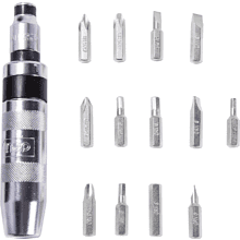 Отвертка ударно-поворотная с набором бит Deli YS EDL8901, 13 шт., металлический кейс