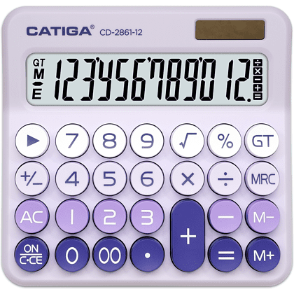 Калькулятор настольный CD-2861-12 Catiga, 12-разрядный, пластик, фиолетовый