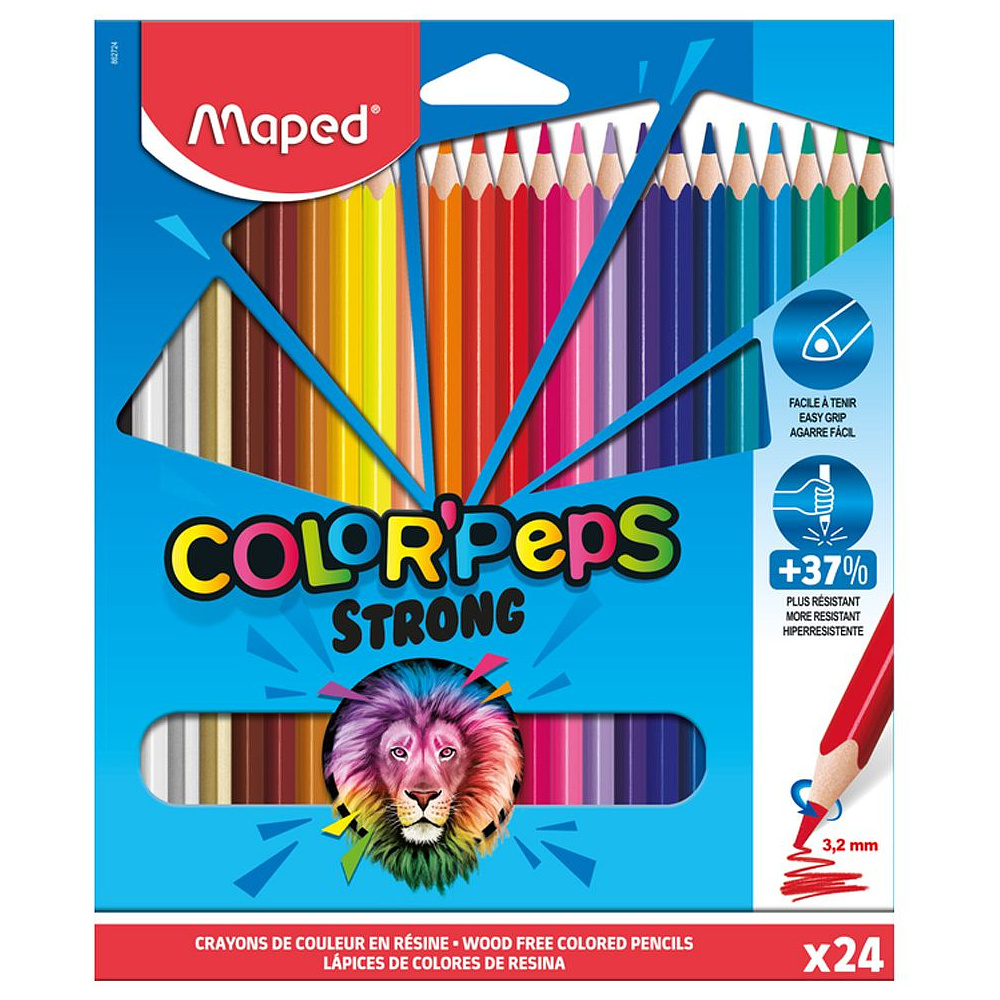 Цветные карандаши Maped "Color Peps Strong", 24 цвета