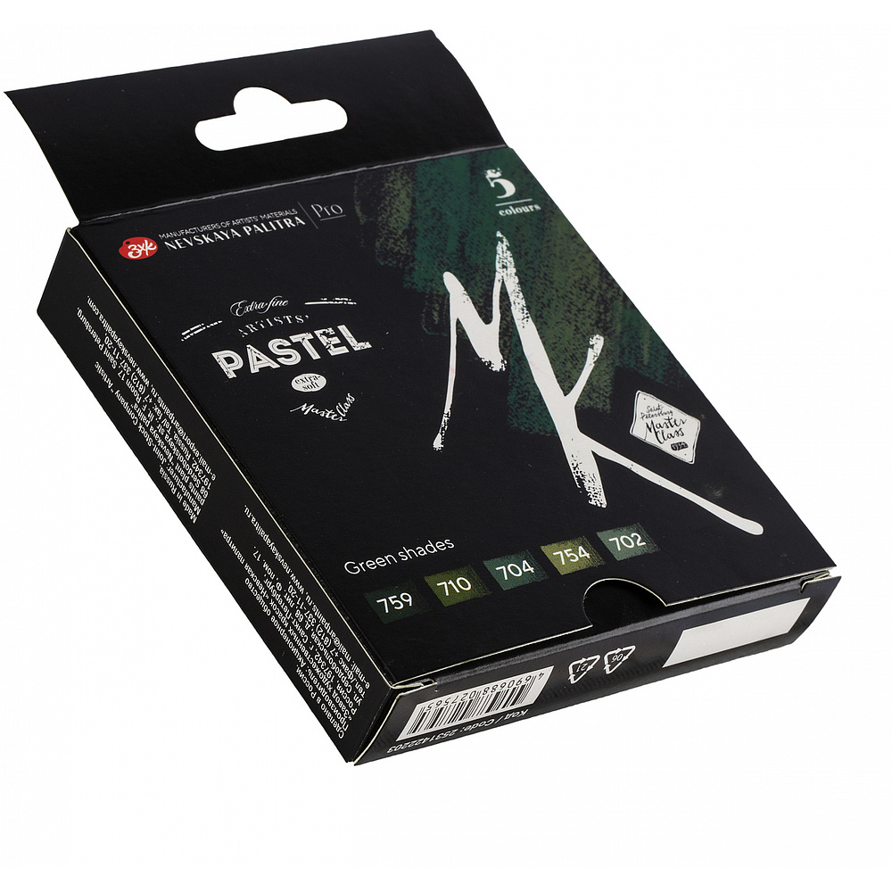 Пастель мягкая "Мастер Класс зеленые оттенки", набор 5 цветов - 2