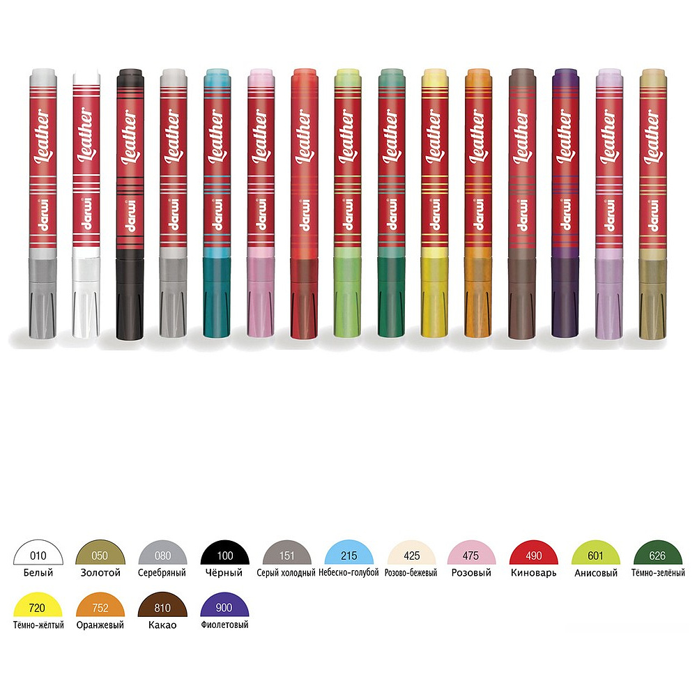 Маркер акриловый для кожи "Darwi", 2 мм, темно-желтый - 6