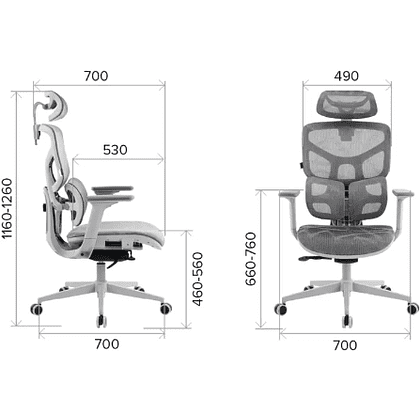 Кресло эргономичное EVERPROF Alfa, Grey, сетка, серый, металл, корпус серый - 7