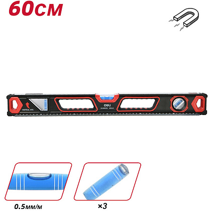 Уровень строительный Deli EDL290600K, 600 мм - 2