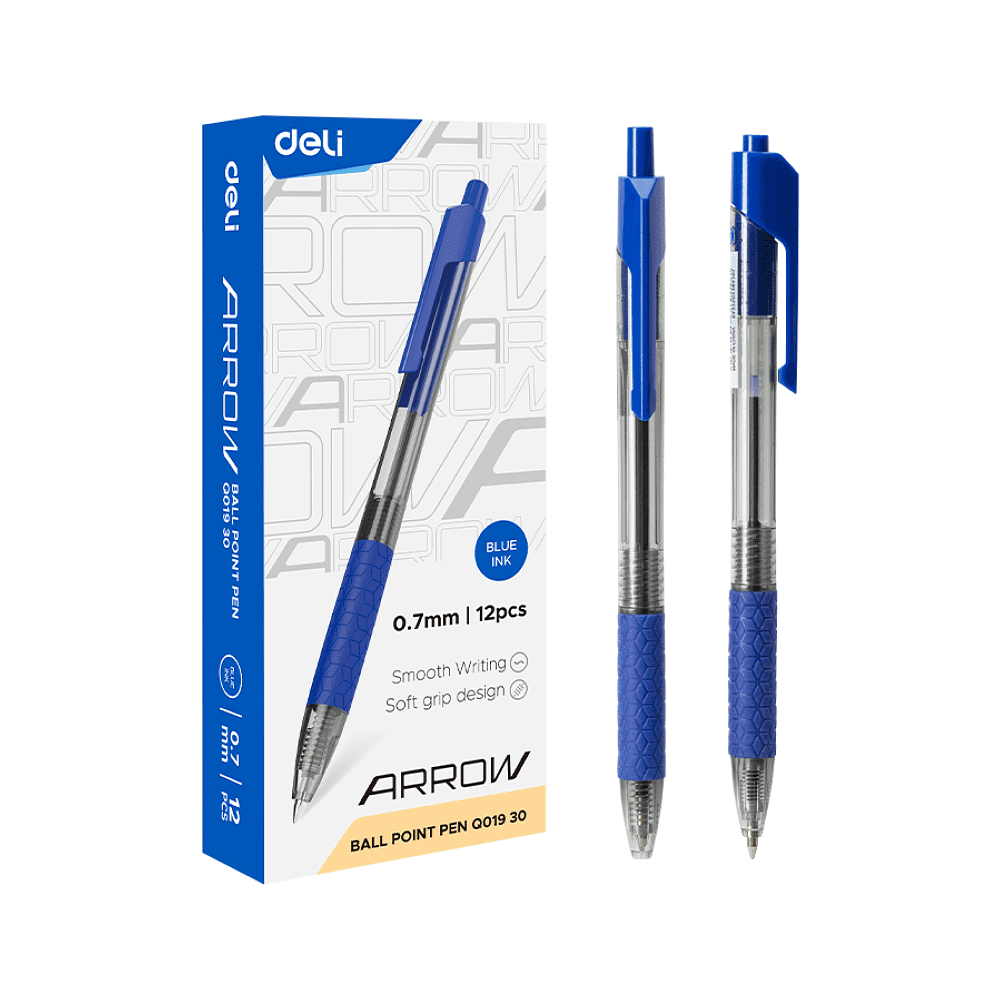 Ручка шариковая "Arrow", 0.7 мм, прозрачный, синий, стерж. синий - 5