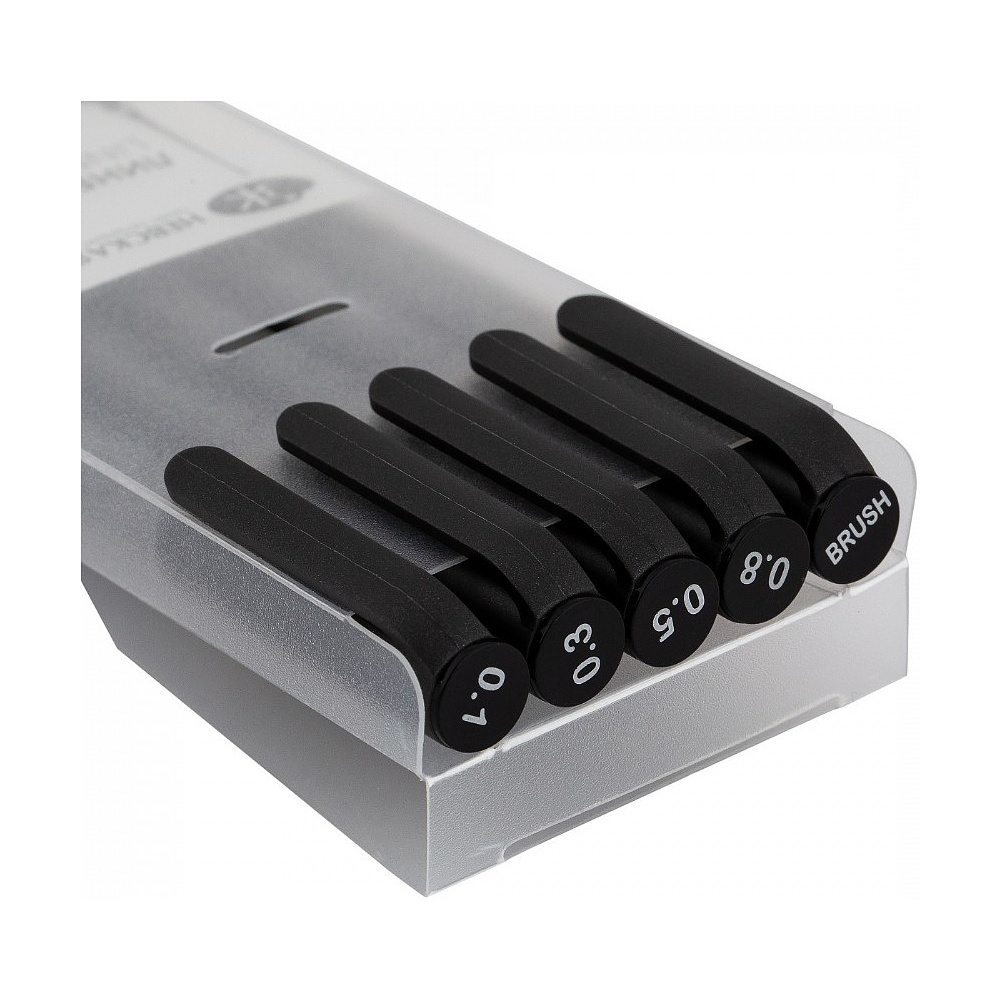 Ручка-лайнер "Сонет", 0,1-0,8 мм, набор 5 шт., черный - 4