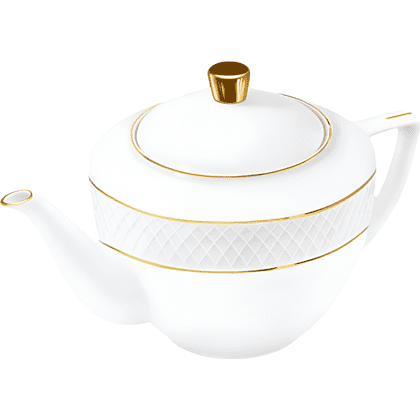 Чайник заварочный "WL-880102452 Diamond", 900 мл, фарфор, белый